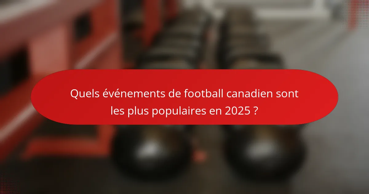 Quels événements de football canadien sont les plus populaires en 2025 ?